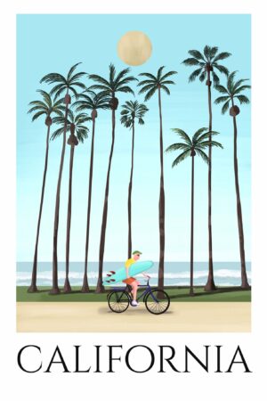 California Surf Travel Poster