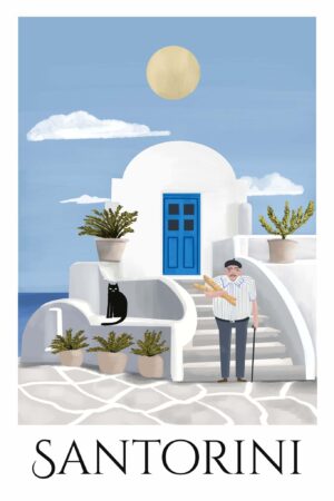 Santorini Travel Poster
